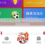 世界杯手机上怎么竞猜-手机竞猜世界杯，指尖上的精彩预测