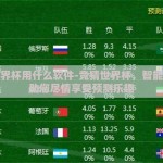 竞猜世界杯用什么软件-竞猜世界杯，智能化软件助您尽情享受预测乐趣
