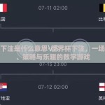 世界杯下注是什么意思-世界杯下注，一场集激情、策略与乐趣的数字游戏