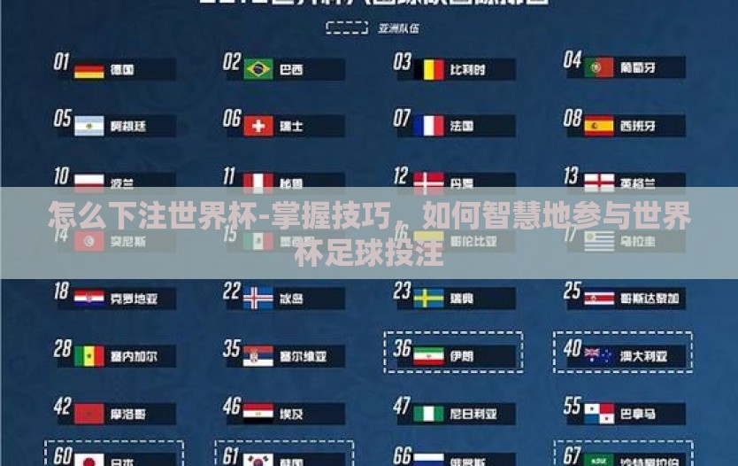 怎么下注世界杯-掌握技巧，如何智慧地参与世界杯足球投注