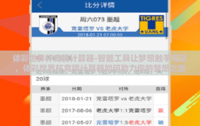 体彩世界杯竞猜计算器-智能工具让梦想触手可及，体彩世界杯竞猜计算器如何助力你的梦想之旅
