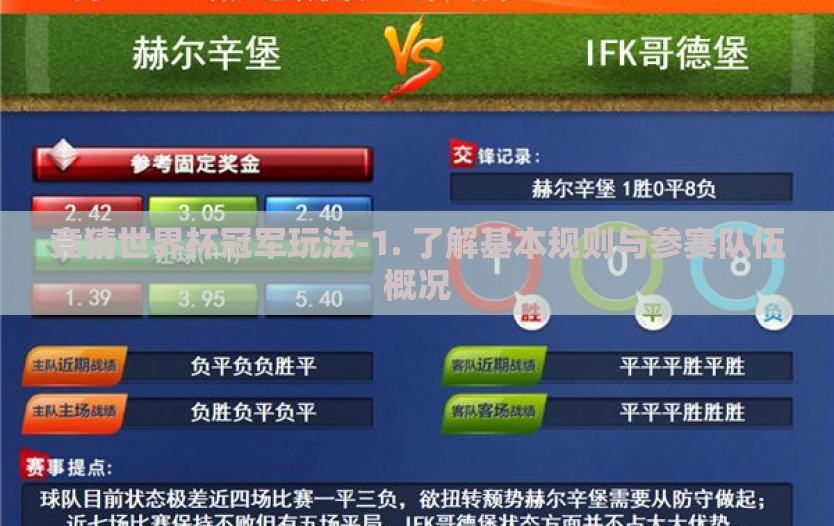 竞猜世界杯冠军玩法-1. 了解基本规则与参赛队伍概况