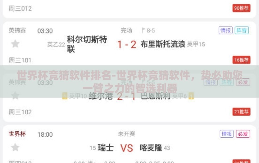 世界杯竞猜软件排名-世界杯竞猜软件，势必助您一臂之力的智选利器
