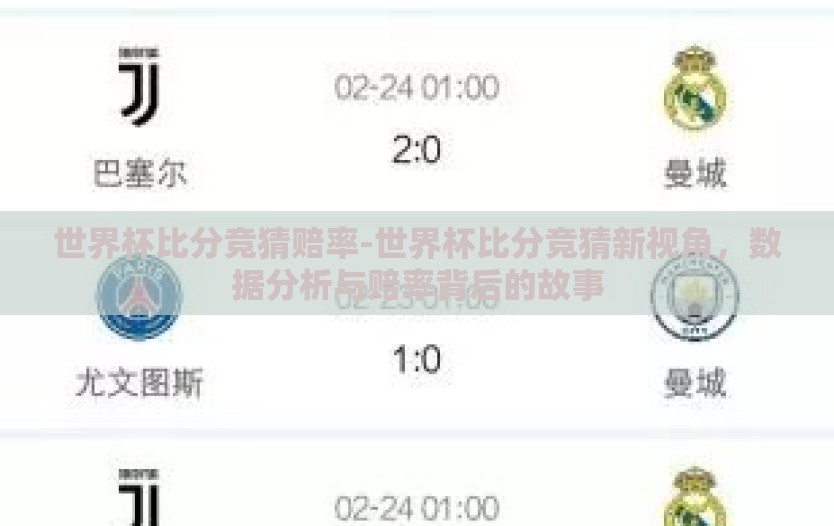 世界杯比分竞猜赔率-世界杯比分竞猜新视角，数据分析与赔率背后的故事