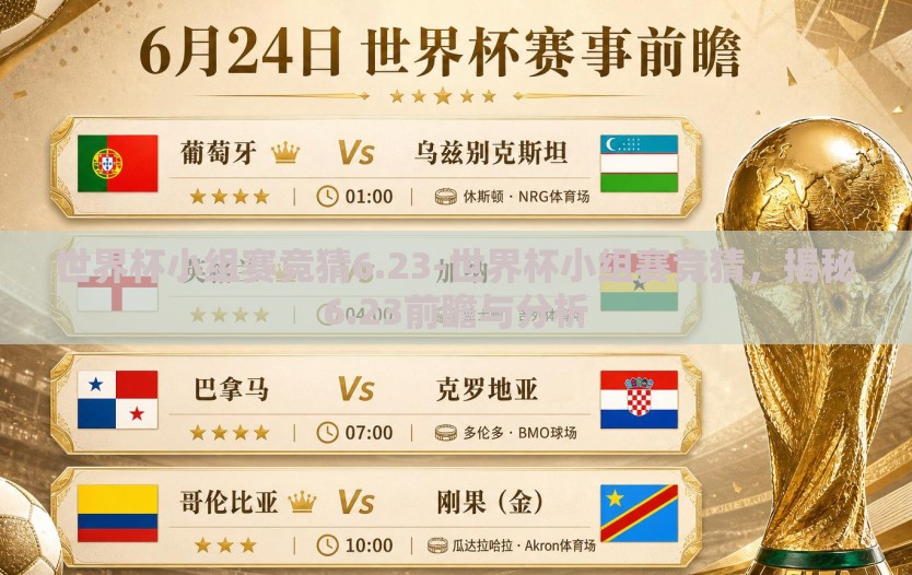 世界杯小组赛竞猜6.23-世界杯小组赛竞猜，揭秘6.23前瞻与分析