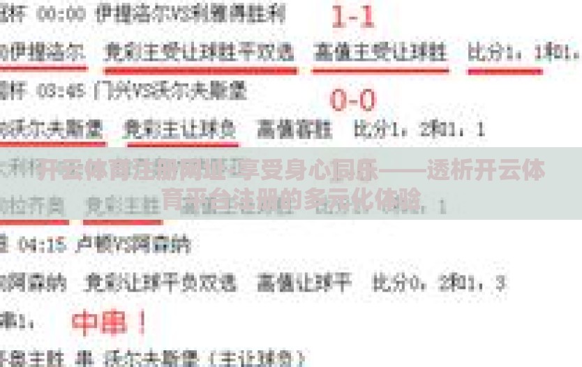 开云体育注册网址-享受身心同乐——透析开云体育平台注册的多元化体验