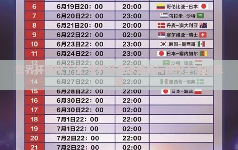 世界杯模拟下注-世界杯足球盛宴与模拟下注的乐趣